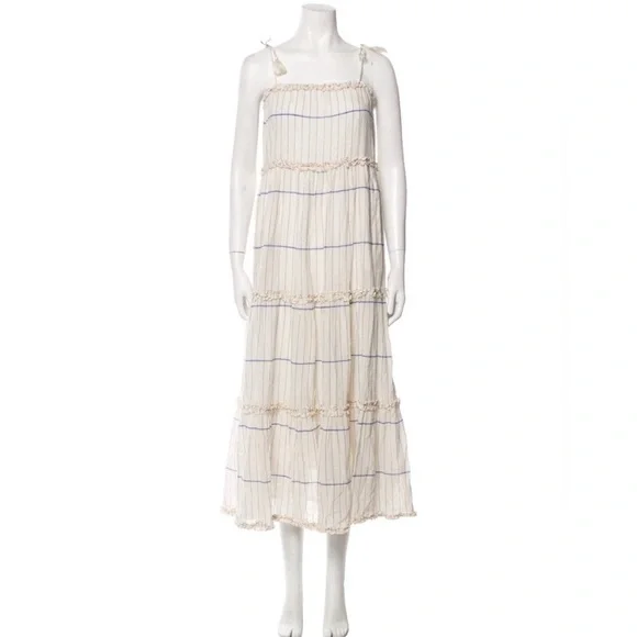 Tory Burch | S | Cream and Blue Midi Dress - Picture 2 of 7